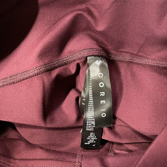 NWT Women High Waist Leggings Shorts Large Side Pockets Burgundy - Picture 16 of 16